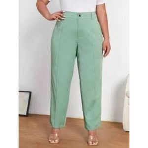 Ann Taylor Womens High Rise Straight Leg Ankle Pants Green Size 0
